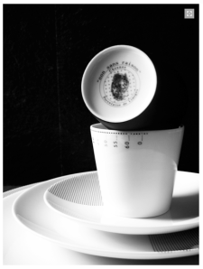 Timbale Chronos Platine - NON SANS RAISON - Porcelaine de Limoges